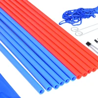 PawHut Dog Agility Training Equipment Dog Play Run Obedience Training Set Adjustable (Poles)(m-8)
