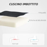 HOMCOM Sedia da Ufficio Reclinabile ad Altezza Regolabile in Finta Pelle e Acciaio, 60x68x95.5-105 cm, Nero(m-4)