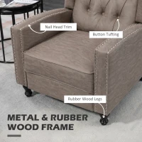 HOMCOM Chesterfield-Style Reclining Armchair - Brown(m-7)