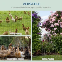 PawHut 1M x 10M Chicken Wire Mesh Roll Rabbit Poultry Animal Fence PVC Coated Steel Metal Garden Netting Fencing(m-6)