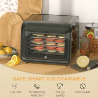HOMCOM 35-70°C Six-Tray Food Dehydrator - Black(m-8)
