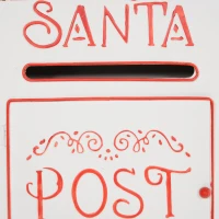 HOMCOM A5 Christmas Letter Postbox - White/Red(m-7)
