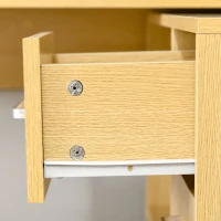 HOMCOM Scrivania Moderna per Computer Girevole con 2 Ripiani e 2 Cassetti, Tavolo da Pranzo in Truciolato, 117x82x74 cm, color Rovere e Legno(m-9)