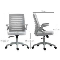 Vinsetto 44-53.5cm Adjustable Height Work Chair, with Mesh Back - Grey(m-3)