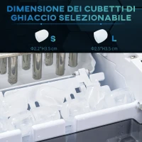 HOMCOM Macchina del Ghiaccio Autopulente da 9 Cubetti in 6-12 Minuti, in PP e Acciaio Inox, 24.2x35.3x33 cm, Nera(m-6)