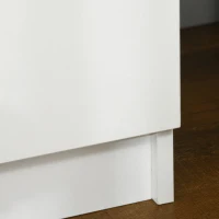 HOMCOM Comodino con luce LED RGB incorporata con 2 cassetti, 4 Modalità di luce e 16 colori, in Truciolato, 45x35x52cm, Bianco(m-9)