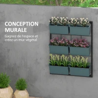 Outsunny Jardinière murale à 3 étages avec 6 bacs pour l'intérieur et l'extérieur, pour fleurs, plantes, dim. 52L x 14l x 66H cm(m-4)