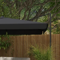 Outsunny 3m Cantilever Parasol, with Four-Position Canopy - Grey(m-9)