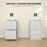 HOMCOM Two-Drawer Modern Steel Filing Cabinet - Cream(m-5)