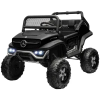 HOMCOM Voiture électrique 4x4 pour enfants de 3 à 8 ans Mercedes-Benz Unimog avec télécommande roues suspendues klaxons noir(m-10)