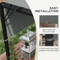 Outsunny 2 Pcs UV Protection Pergola Replacement Canopy, Pergola Shade Cover, Easy to Install, for 3 x 3(m) Pergola, Dark Grey(m-6)