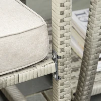 Outsunny Salon de jardin 2 personnes 3 pièces 2 chaises à bascule avec coussins + table basse plateau verre trempé résine tressée aspect rotin gris(m-8)