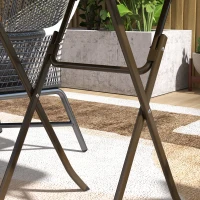 Outsunny Table de jardin extérieur pliable style cosy chic dim. 60L x 60l x 71H cm métal époxy résine tressée HDPE marron(m-9)