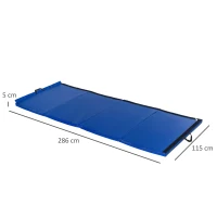 HOMCOM Tapis de sol gymnastique Fitness pliable portable rembourrage mousse 5 cm grand confort revêtement synthétique dim. 2,88L m x 1,15l m bleu(m-3)