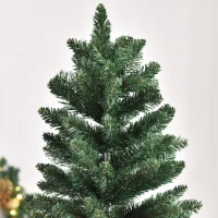 HOMCOM Árbol de Navidad Artificial 210 cm Ignífugo con 1064 Ramas con 2 Tipos de Puntas de PVC Base Plegable y Soporte de Acero Decoración Navideña de Interior Verde(m-8)