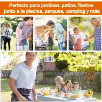 Outsunny Parrilla para Barbacoa de Carbón Portátil con Mango Ahumador Pequeño de Hierro Esmaltado con 3 Patas Antideslizantes Ф36.5x54cm(m-7)