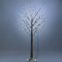 HOMCOM Arbre lumineux LED - décoration lumineuse blanc froid - 96 LEDs - usage intérieur - 150 cm - décoration de noël chambre maison marron
