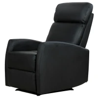 HOMCOM Fauteuil de Relaxation inclinable 170° avec Repose-Pied Ajustable revêtement synthétique Noir(m-10)