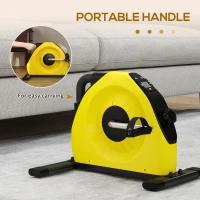 SPORTNOW Mini Exercise Bike, Portable Pedal Exerciser with LCD Display for Legs, Arms, Rehabilitation, Therapy, Yellow(m-6)