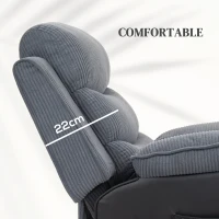 HOMCOM Overstuffed Corduroy Electric Lift Chair - Dark Grey(m-7)