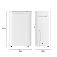 HOMCOM Deshumidificador 20L/día Depósito de Agua 2,5L Temporizador 24 H Pantalla Digital de Humedad para Dormitorio 25㎡ Blanco(m-3)