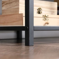 HOMCOM TV Unit Cabinet for TVs up to 60 Inches, Industrial TV Stand with Storage Shelves for Living Room, Brown and Grey(m-8)