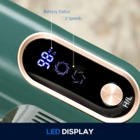 HOMCOM Cordless Rechargeable Stick 2500rpm Vacuum, with Accessories - Green(m-6)