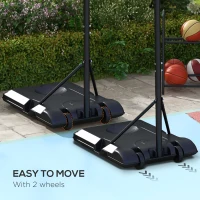 SPORTNOW Adjustable Basketball Stand Net System, with Wheels, Enlarged Base, PE, Backboard, 179-209cm(m-4)