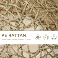 PawHut Wicker Cat Bed Elevated Rattan Kitten Basket Pet Den. House Cozy Cave with Soft Cushion Φ48 x 52cm Brown(m-6)