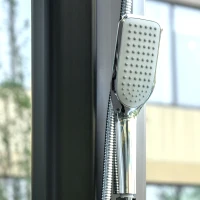 Outsunny Douche solaire d'extérieur réservoir 35L pression max. 3,5 bar, mitigeur, grand pommeau, douchette, robinet à pieds(m-9)