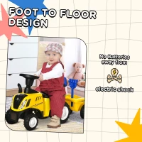 HOMCOM Ride On Tractor Toddler Walker Foot To Floor Slider w/ Horn Storage Steering Wheel for 1-3 Years Old Yellow(m-7)