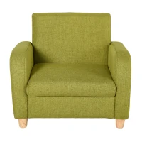 HOMCOM Children's Armchairs Toddler Chair Wood Frame Anti-Slip Legs High Back Bedroom Playroom Furniture Green(m-11)
