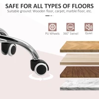 Vinsetto Sedia Ergonomica ad Altezza Regolabile in Poliestere con Schienale Ricurvo, 48x53x80-90 cm, Rosa(m-7)