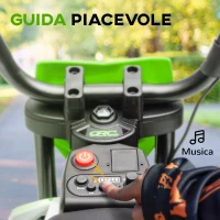 AIYAPLAY Moto Elettrica per Bambini con Rotelle e Indicatore di Carica, in PP e Metallo, 107x56x70 cm, Verde(m-7)