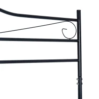 HOMCOM Portant penderie à vêtements sur pied style néo-rétro fer forgé étagère chaussures intégrée noir(m-6)
