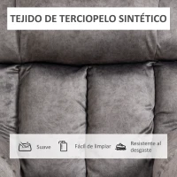 HOMCOM Sillón Levanta Personas Eléctrico con Reclinación hasta 135° Mando a Distancia Reposapiés y 2 Bolsillos Gris(m-7)