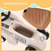 AIYAPLAY Macchina per Bambini 12-36 mesi con Clacson e Vano Portaoggetti a Scomparsa, in PP e Metallo, 58x27x35 cm(m-6)
