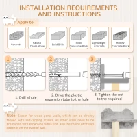 PawHut 5PCs Cat Wall Furniture with Perch, Cat House, Scratching Post(m-7)