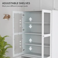 HOMCOM Double Storage Display Cabinet - White(m-5)