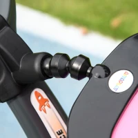 AIYAPLAY 3 in 1 Ride on Push Car, Cartoon Robot Theme Foot to Floor Slider w/ Handle Light Music Horn, Storage - Pink(m-9)