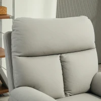 HOMCOM Poltrona Reclinabile 140° con Poggiapiedi, in Microfibra, Schiuma e Metallo, 84x91x102 cm, Grigio(m-8)