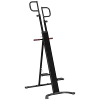 HOMCOM Grimpeur Vertical Pliable Stepper & Climber 2 en 1 Appareil Fitness Hauteur Ajustable avec écran LCD et roulettes - 100 x 60 x 175-195 cm(m-11)