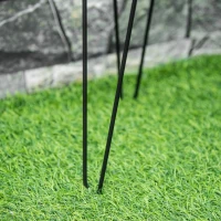 Outsunny Lot de 3 Supports pour Plantes pour pots de fleurs jusqu'à Ø16 cm Modernes avec Pieds en épingle à Cheveux en métal pour intérieur extérieur - Noir(m-9)