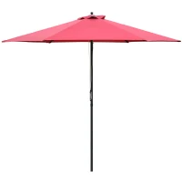 Outsunny 2.8m Garden Parasol Umbrella, Round Outdoor Market Table Umbrella Sun Shade Canopy, Wine Red(m-11)
