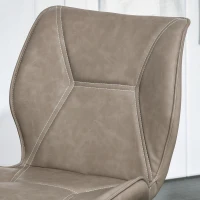 HOMCOM Set of 4 Contrast Stitched PU Leather Racing-Style Dining Chairs Accent Seat w/ Steel Legs Ergonomic Back Padding Home Living Room Brown(m-8)