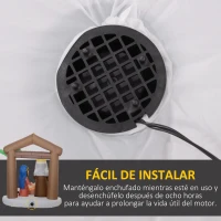 Outsunny Decoración Inflable Navideña con Luces LED e Inflador Hinchable Navidad para Exterior 150x90x185 cm Multicolor(m-6)