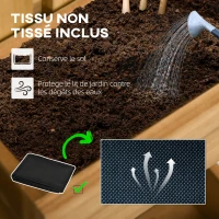 Outsunny Jardinière murale potager avec 3 bacs en bois massif amovibles 60 x 16 x 80 cm(m-6)