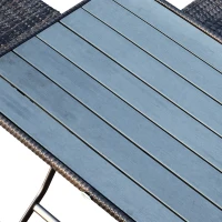 Outsunny Set Tavolo e Sedie da Giardino 7pz Tavolo da Giardino con 6 Sedie Pieghevoli Mobili da Esterno Polyrattan(m-9)