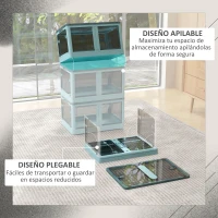 HOMCOM Caja de Almacenamiento Apilable con Tapa 69L de Capacidad Caja Organizadora Plegable con Ruedas 60x42x34 cm Azul(m-4)