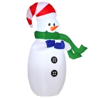 HOMCOM 4ft Inflatable Standing Christmas Decoration Large Waterproof Snowman with LED and Inflator(m-11)